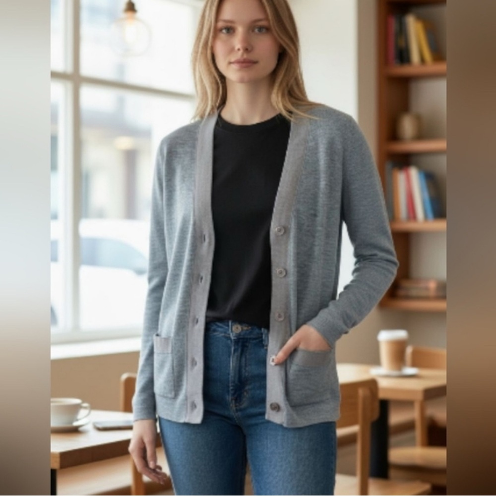 Banana Republic Light Gray Women's Cardigan